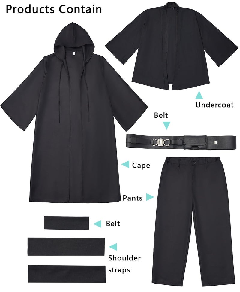 Cosplaysky Kids Cosplay Outfit Costume Cloak Robe Tunic Hooded Uniform Black and Brown Halloween - Image 2